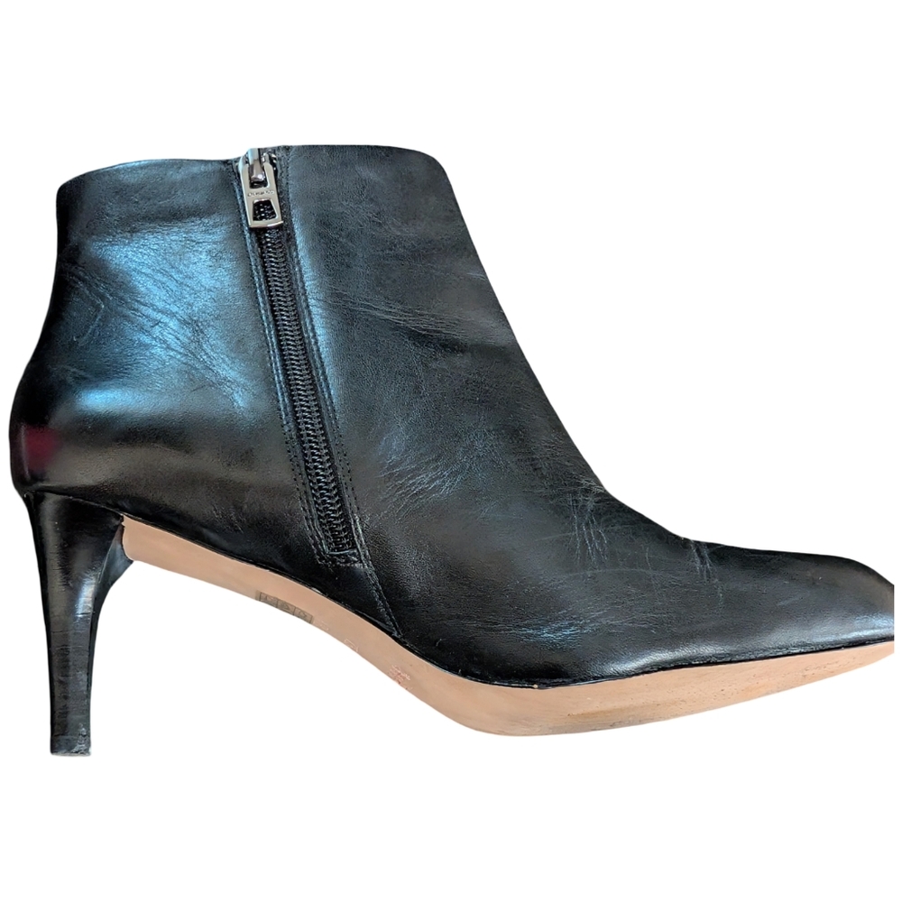 COACH Women's Hickory Black Leather Ankle Booties Size 7.5B | Designer Studded - Picture 4 of 13